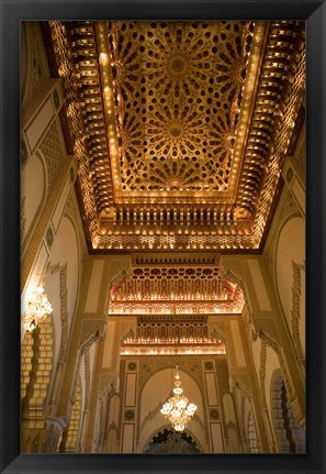 Framed Gold Ceiling, Hassan II Mosque, Casablance, Morocco Print