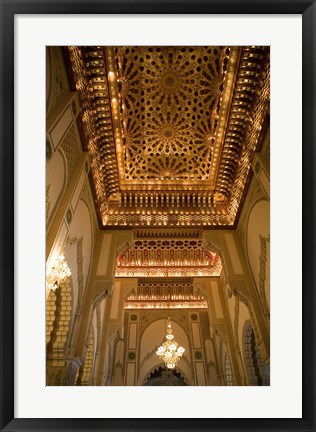 Framed Gold Ceiling, Hassan II Mosque, Casablance, Morocco Print