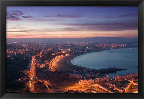 Framed MOROCCO, AGADIR, Boulevard Mohammed V, Coastline Print