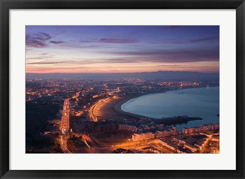 Framed MOROCCO, AGADIR, Boulevard Mohammed V, Coastline Print