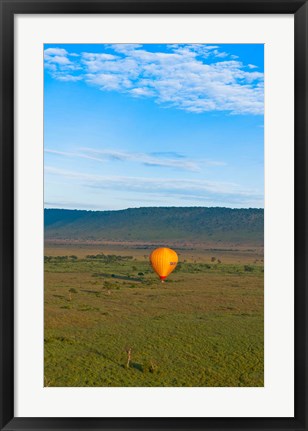 Framed Kenya, Maasai Mara, hot air ballooning at sunrise Print