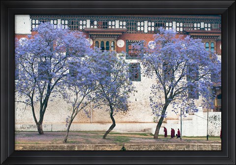 Framed Monks, Punakha Dzong Palance, Bhutan Print