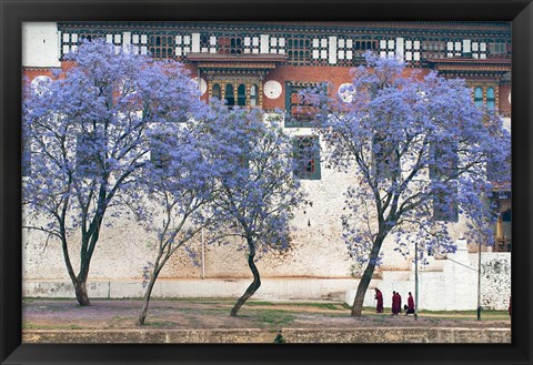 Framed Monks, Punakha Dzong Palance, Bhutan Print