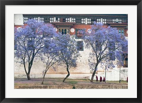 Framed Monks, Punakha Dzong Palance, Bhutan Print