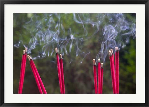 Framed Incense Burning in the Temple, Luding, Sichuan, China Print