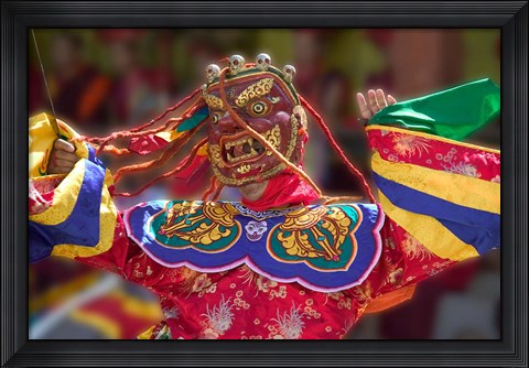Framed Mask Dance Celebrating Tshechu Festival at Wangdue Phodrang Dzong, Wangdi, Bhutan Print