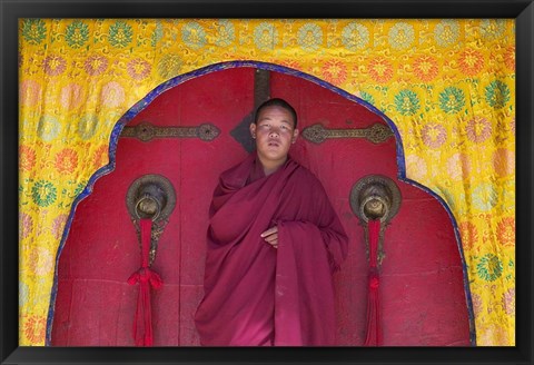 Framed Monks in Sakya Monastery, Tibet, China Print