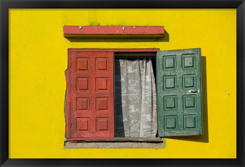 Framed Madagascar, Colorful window, near Antananarivo Print