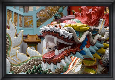 Framed Hong Kong, Goddess of Mercy, Dragon statue Print