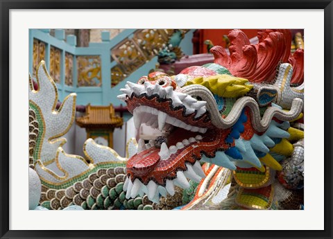 Framed Hong Kong, Goddess of Mercy, Dragon statue Print