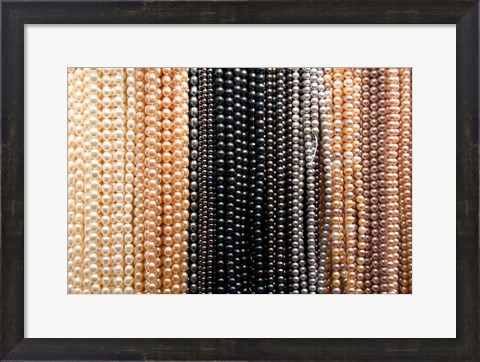 Framed Hong Kong, Kansu Jade Market, Freshwater pearls Print