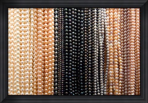 Framed Hong Kong, Kansu Jade Market, Freshwater pearls Print