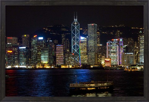 Framed Hong Kong, Victoria Harbor, city skyline Print