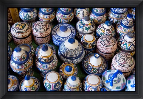 Framed Morocco, Casablanca, market pottery Print