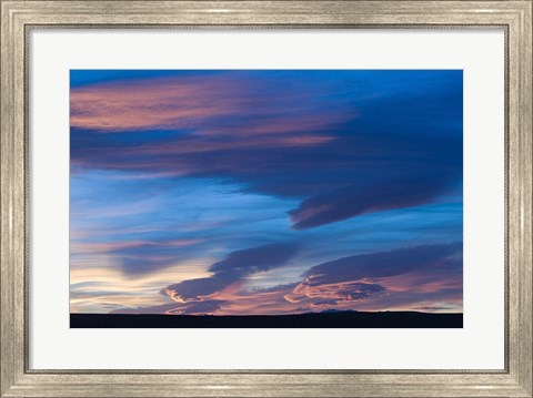 Framed Blue Desert clouds, sunset, MOROCCO Print