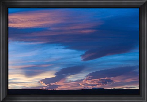 Framed Blue Desert clouds, sunset, MOROCCO Print