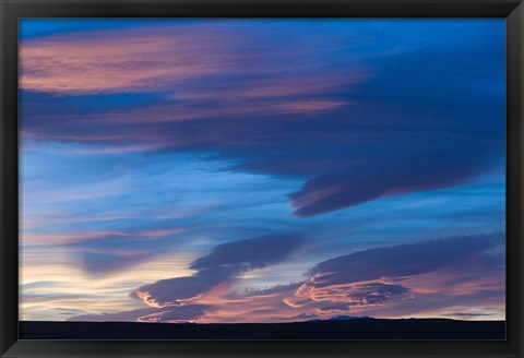 Framed Blue Desert clouds, sunset, MOROCCO Print