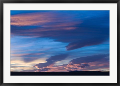 Framed Blue Desert clouds, sunset, MOROCCO Print