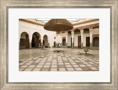 Framed Interior Courtyard, Musee de Marrakech, Marrakech, Morocco Print