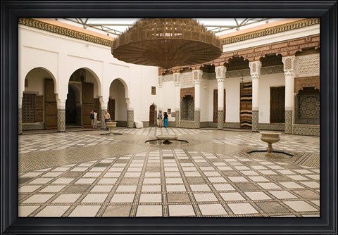 Framed Interior Courtyard, Musee de Marrakech, Marrakech, Morocco Print