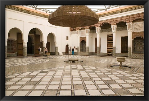 Framed Interior Courtyard, Musee de Marrakech, Marrakech, Morocco Print