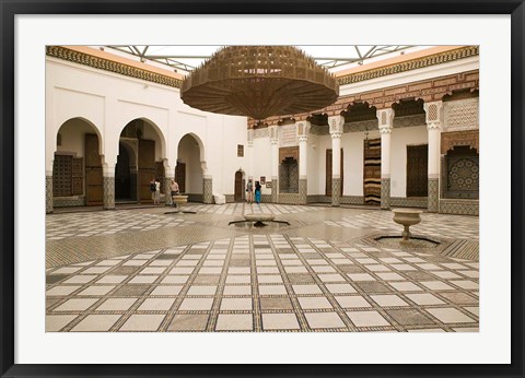 Framed Interior Courtyard, Musee de Marrakech, Marrakech, Morocco Print