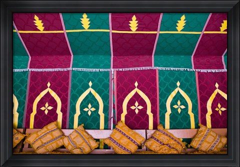 Framed Interior of Moroccan Dinner, Tent Hotel Ksar Tinsouline, Zagora, Draa Valley, Morocco Print