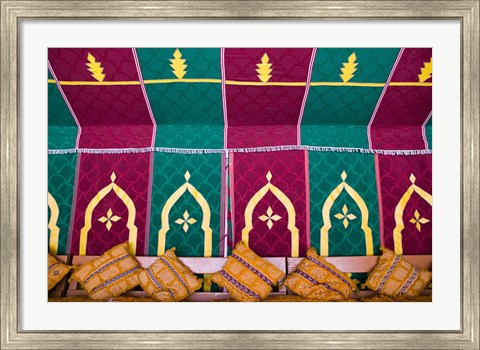 Framed Interior of Moroccan Dinner, Tent Hotel Ksar Tinsouline, Zagora, Draa Valley, Morocco Print