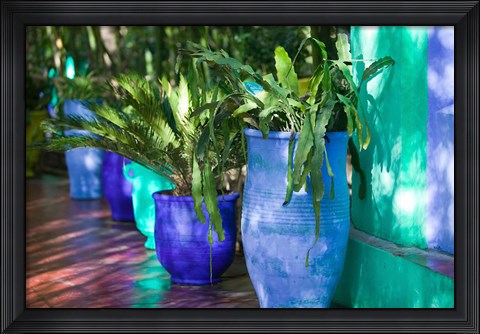 Framed Jardin Majorelle and Museum of Islamic Art, Villa Pottery, Marrakech, Morocco Print
