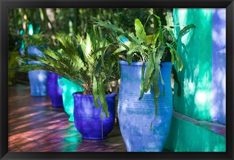 Framed Jardin Majorelle and Museum of Islamic Art, Villa Pottery, Marrakech, Morocco Print