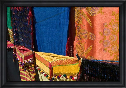 Framed Moroccan Fabric, Dades Gorge, Dades Valley, Morocco Print