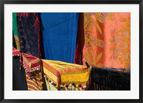 Framed Moroccan Fabric, Dades Gorge, Dades Valley, Morocco Print