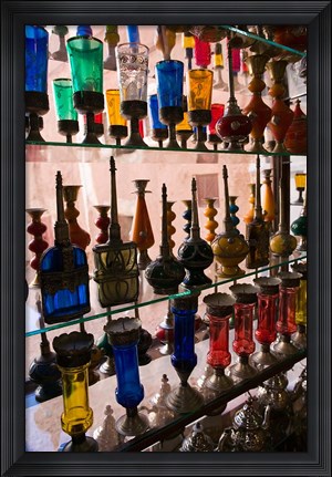 Framed Moroccan Glassware Display, Ouarzazate, South of the High Atlas, Morocco Print