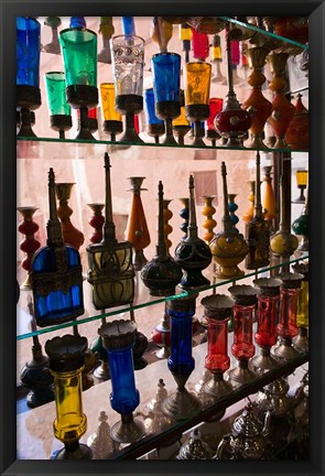 Framed Moroccan Glassware Display, Ouarzazate, South of the High Atlas, Morocco Print