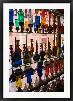 Framed Moroccan Glassware Display, Ouarzazate, South of the High Atlas, Morocco Print