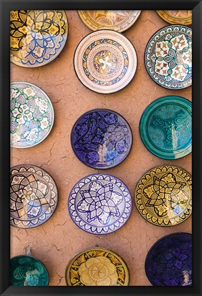 Framed Moroccan Plates, Ensemble Artisanat, Ouarzazate, South of the High Atlas, Morocco Print