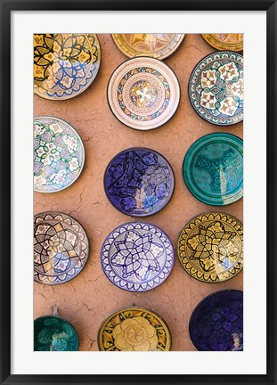 Framed Moroccan Plates, Ensemble Artisanat, Ouarzazate, South of the High Atlas, Morocco Print