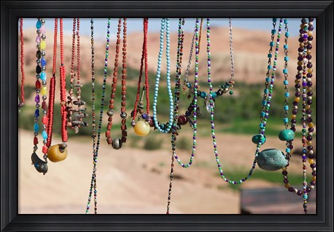 Framed Moroccan Souvenir Jewelry, Ait Benhaddou, South of the High Atlas, Morocco Print
