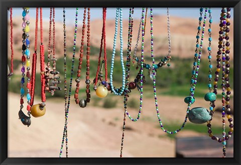 Framed Moroccan Souvenir Jewelry, Ait Benhaddou, South of the High Atlas, Morocco Print