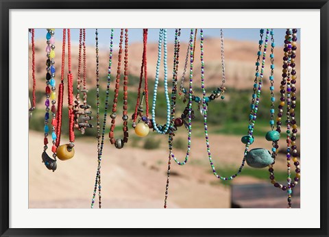 Framed Moroccan Souvenir Jewelry, Ait Benhaddou, South of the High Atlas, Morocco Print