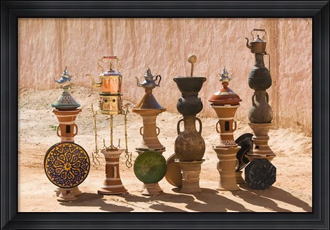 Framed Moroccan vases, Todra Gorge Area, Tinerhir, Morocco Print