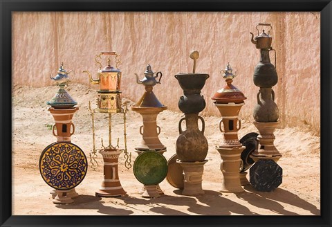 Framed Moroccan vases, Todra Gorge Area, Tinerhir, Morocco Print