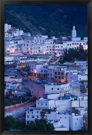 Framed Morocco Moulay, Idriss, Town View Print