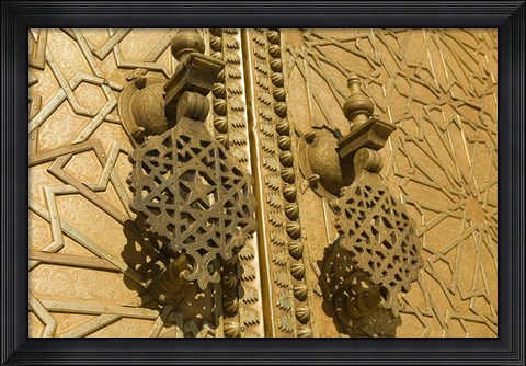 Framed MOROCCO, Fes, Jdid, Royal Palace, moorish door detail Print