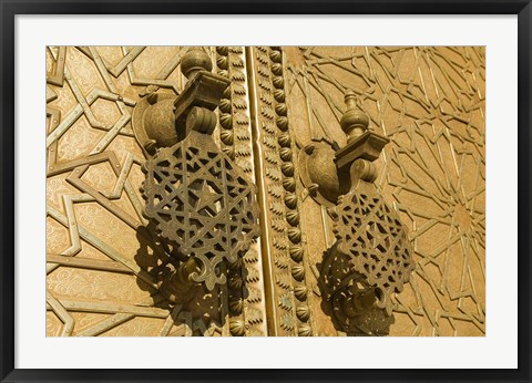 Framed MOROCCO, Fes, Jdid, Royal Palace, moorish door detail Print