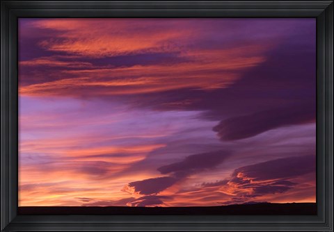 Framed Pink Desert clouds, sunset, MOROCCO Print