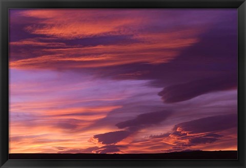 Framed Pink Desert clouds, sunset, MOROCCO Print