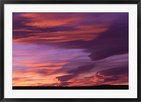 Framed Pink Desert clouds, sunset, MOROCCO Print