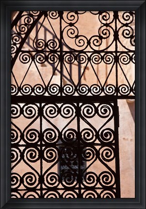 Framed Iron gate, Moorish architecture, Rabat, Morocco Print
