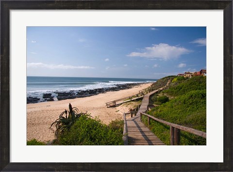 Framed Jeffrey&#39;s Bay boardwalk, Supertubes, South Africa Print